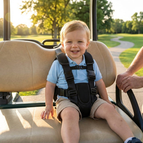 Meetckc Kids Golf Cart Safety Seat with Harness, Padded Child Seat, Universal Fit